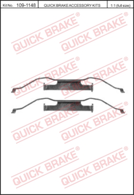 Zestaw akcesoriów montażowych  klocków hamulcowych QUICK BRAKE 109-1148