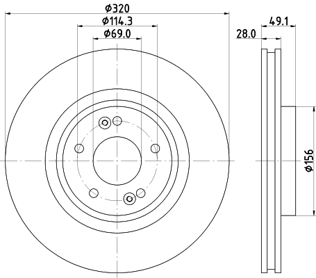 Tarcza hamulcowa HELLA 8DD 355 125-121