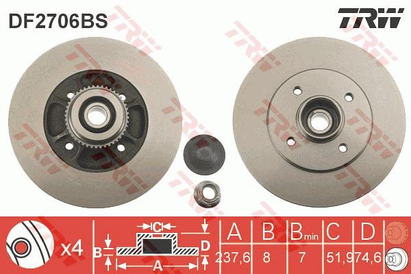 Tarcza hamulcowa TRW DF2706BS