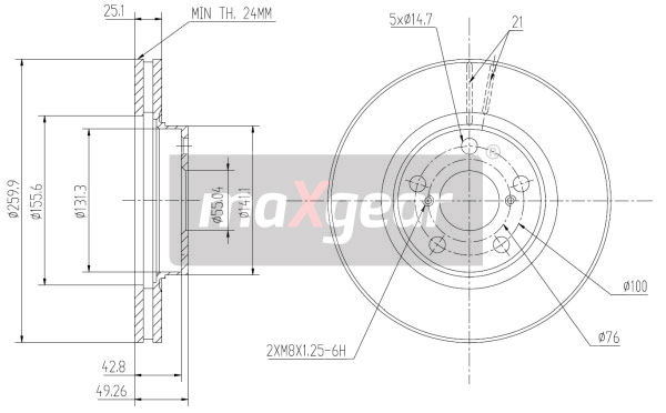 Tarcza hamulcowa MAXGEAR 19-0967