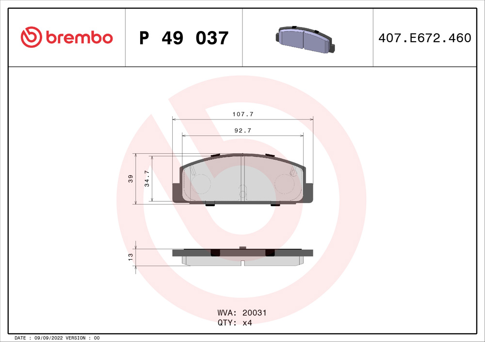 Klocki hamulcowe BREMBO P 49 037