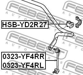 Guma stabilizatora FEBEST HSB-YD2R27
