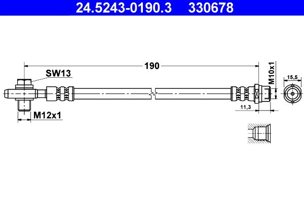 Przewód hamulcowy elastyczny ATE 24.5243-0190.3