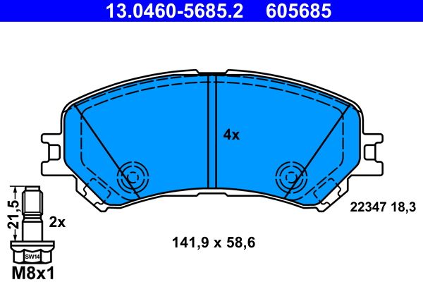 Klocki hamulcowe ATE 13.0460-5685.2