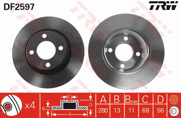 Tarcza hamulcowa TRW DF2597