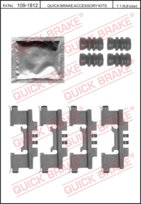 Zestaw akcesoriów montażowych  klocków hamulcowych QUICK BRAKE 109-1812