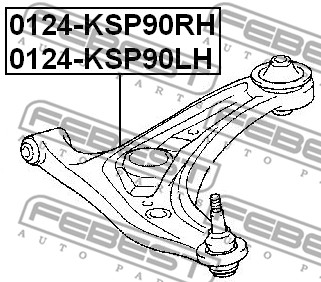 Wahacz zawieszenia koła FEBEST 0124-KSP90RH