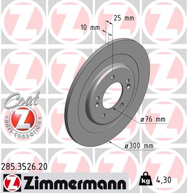 Tarcza hamulcowa ZIMMERMANN 285.3526.20