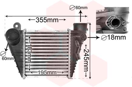 Chłodnica powietrza intercooler VAN WEZEL 03004185