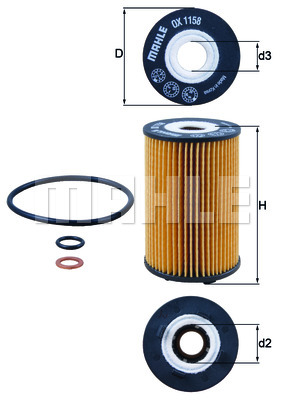 Filtr oleju MAHLE OX 1158D