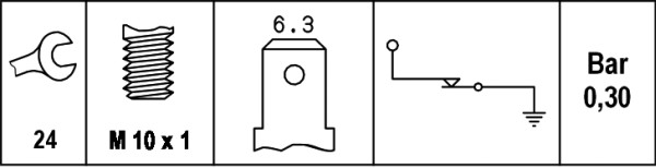 Czujnik ciśnienia oleju HELLA 6ZL 003 259-641