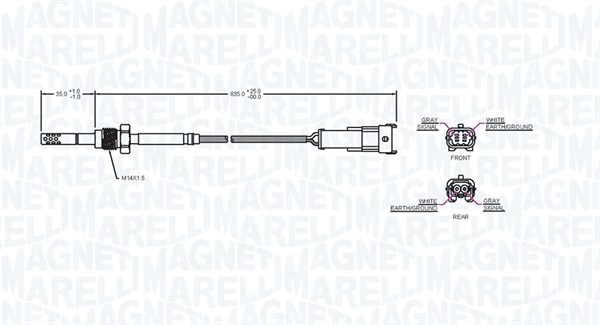 Czujnik  temperatury spalin MAGNETI MARELLI 172000177010