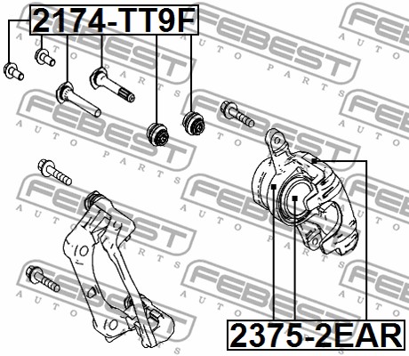 Zestaw naprawczy zacisku hamulcowego FEBEST 2375-2EAR