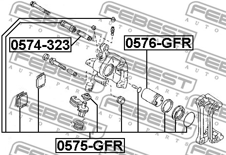 Zestaw naprawczy zacisku FEBEST 0575-GFR