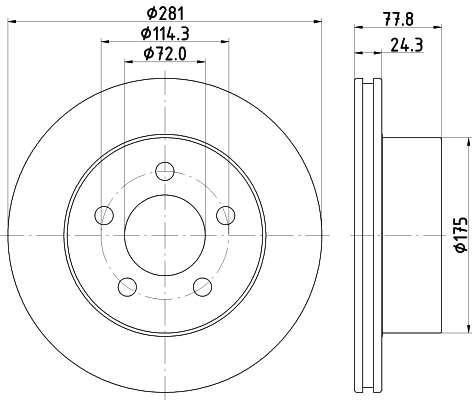 Tarcza hamulcowa HELLA PAGID 8DD 355 125-371