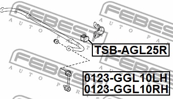Guma stabilizatora FEBEST TSB-AGL25R
