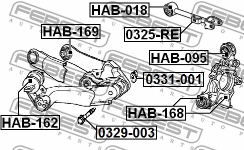 Tuleja wahacza FEBEST HAB-168