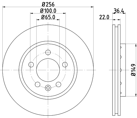 Tarcza hamulcowa HELLA 8DD 355 127-451