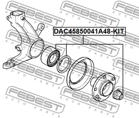 Zestaw łożysk koła FEBEST DAC45850041A48-KIT