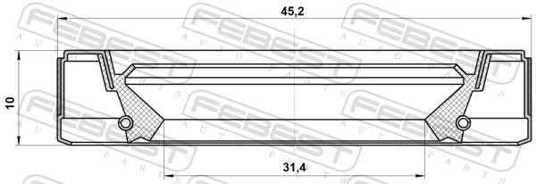 Pierścień uszczelniający wału, skrzynia rozdziału napędu FEBEST 95GEY-33451010X