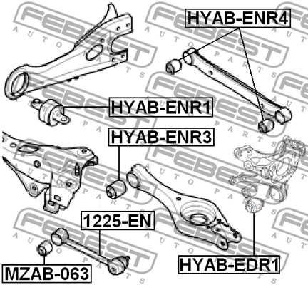 Tuleja wahacza FEBEST HYAB-ENR3