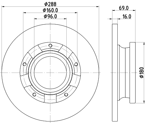 Tarcza hamulcowa HELLA 8DD 355 133-071