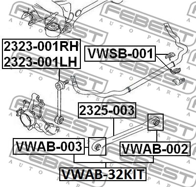 Tuleja wahacza FEBEST VWAB-32KIT