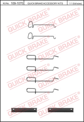 Zestaw akcesoriów montażowych  klocków hamulcowych QUICK BRAKE 109-1070