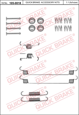 Zestaw dodatków do szczęk hamulcowych QUICK BRAKE 105-0018
