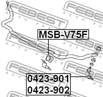 Guma stabilizatora FEBEST MSB-V75F