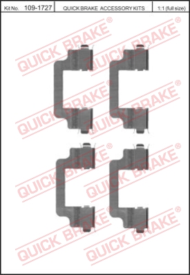 Zestaw akcesoriów montażowych  klocków hamulcowych QUICK BRAKE 109-1727