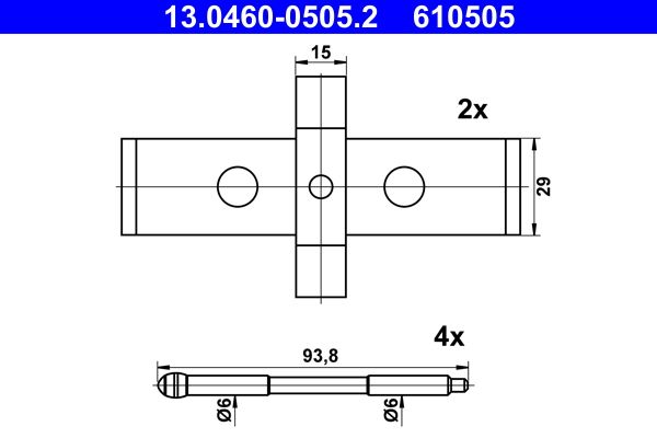 Zestaw akcesoriów montażowych  klocków hamulcowych ATE 13.0460-0505.2