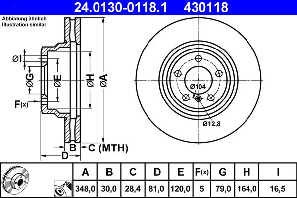 Tarcza hamulcowa ATE 24.0130-0118.1