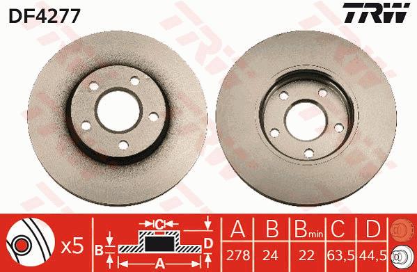 Tarcza hamulcowa TRW DF4277