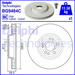 Tarcza hamulcowa DELPHI BG9484C