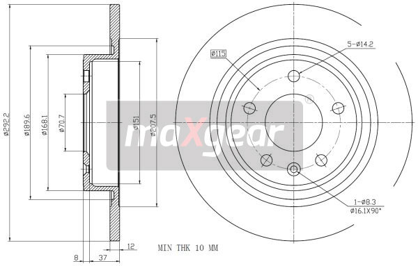 Tarcza hamulcowa MAXGEAR 19-2331MAX