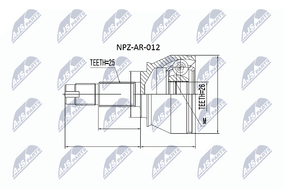 Zestaw przegubu, wał napędowy NTY NPZ-AR-012