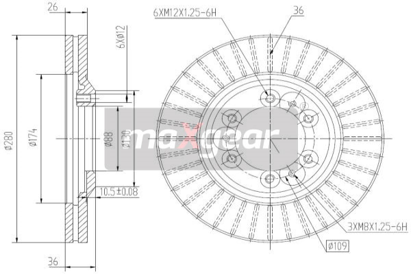 Tarcza hamulcowa MAXGEAR 19-2649