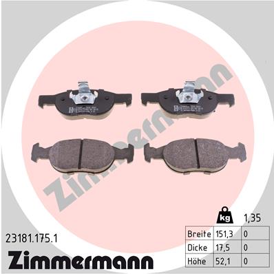 Klocki hamulcowe ZIMMERMANN 23181.175.1