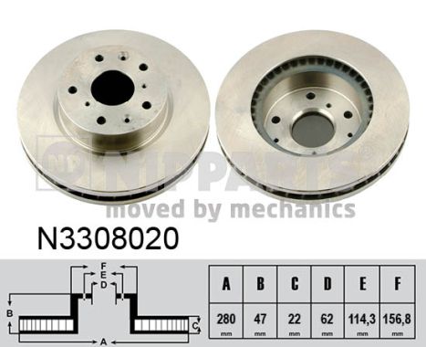 Tarcza hamulcowa NIPPARTS N3308020
