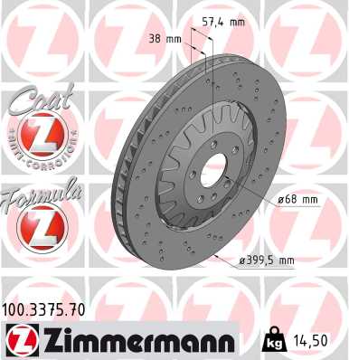 Tarcza hamulcowa ZIMMERMANN 100.3375.70