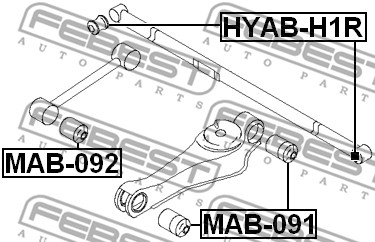 Tuleja wahacza FEBEST HYAB-H1R