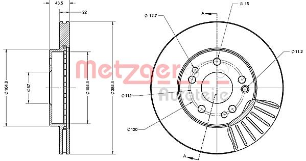 Tarcza hamulcowa METZGER 6110223