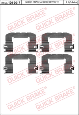 Zestaw akcesoriów montażowych  klocków hamulcowych QUICK BRAKE 109-0017