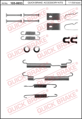 Zestaw dodatków do szczęk hamulcowych QUICK BRAKE 105-0653