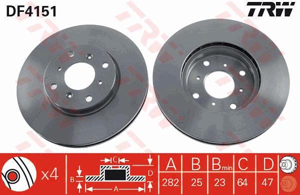 Tarcza hamulcowa TRW DF4151