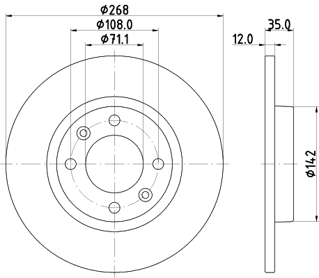 Tarcza hamulcowa HELLA 8DD 355 133-691