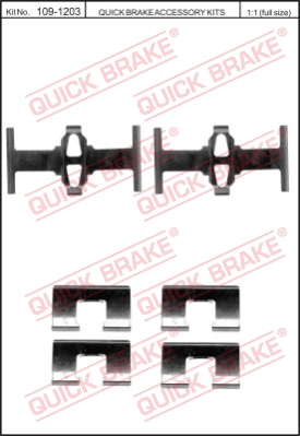 Zestaw akcesoriów montażowych  klocków hamulcowych QUICK BRAKE 109-1203