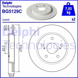 Tarcza hamulcowa DELPHI BG5129C
