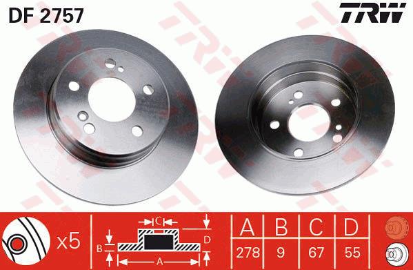 Tarcza hamulcowa TRW DF2757